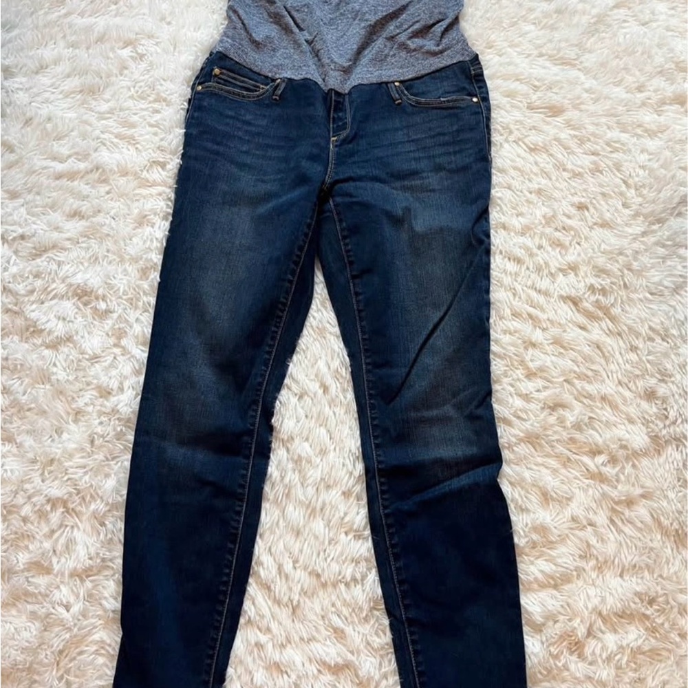 GAP Women's Dark Blue Maternity Skinny Jeans